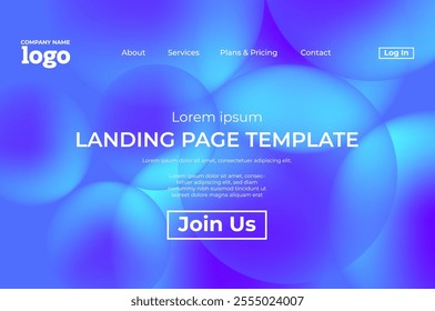 Abstract modern technology Landing page template, flowing line digital technology, smooth particle wave, big data techno design concept background wallpaper, Annual reports, flyer, poster, cover. EPS