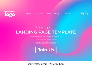 Abstract modern technology Landing page template, flowing line digital technology, smooth particle wave, big data techno design concept background wallpaper, Annual reports, flyer, poster, cover. EPS