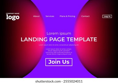 Abstract modern technology Landing page template, flowing line digital technology, smooth particle wave, big data techno design concept background wallpaper, Annual reports, flyer, poster, cover. EPS