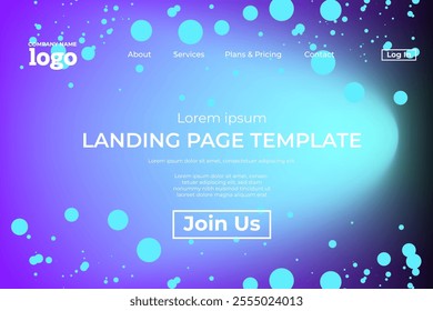 Abstract modern technology Landing page template, flowing line digital technology, smooth particle wave, big data techno design concept background wallpaper, Annual reports, flyer, poster, cover. EPS