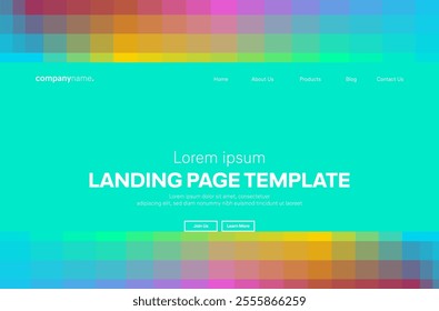 Abstract modern technology Landing page template, flowing line digital technology, smooth particle wave, big data techno design concept background wallpaper, Annual reports, flyer, poster, cover. EPS 