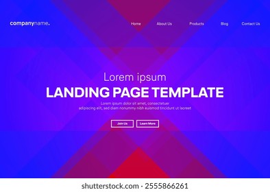 Abstract modern technology Landing page template, flowing line digital technology, smooth particle wave, big data techno design concept background wallpaper, Annual reports, flyer, poster, cover. EPS 