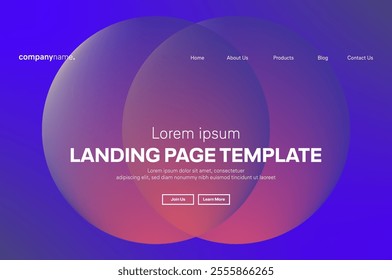 Abstract modern technology Landing page template, flowing line digital technology, smooth particle wave, big data techno design concept background wallpaper, Annual reports, flyer, poster, cover. EPS 