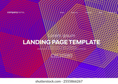 Abstract modern technology Landing page template, flowing line digital technology, smooth particle wave, big data techno design concept background wallpaper, Annual reports, flyer, poster, cover. EPS 