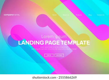 Abstract modern technology Landing page template, flowing line digital technology, smooth particle wave, big data techno design concept background wallpaper, Annual reports, flyer, poster, cover. EPS 