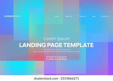 Abstract modern technology Landing page template, flowing line digital technology, smooth particle wave, big data techno design concept background wallpaper, Annual reports, flyer, poster, cover. EPS 