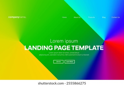 Abstract modern technology Landing page template, flowing line digital technology, smooth particle wave, big data techno design concept background wallpaper, Annual reports, flyer, poster, cover. EPS 