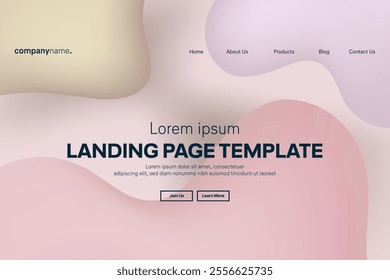 Abstract modern technology Landing page template, flowing line digital technology, smooth particle wave, big data techno design concept background wallpaper, Annual reports, flyer, poster, cover. EPS 