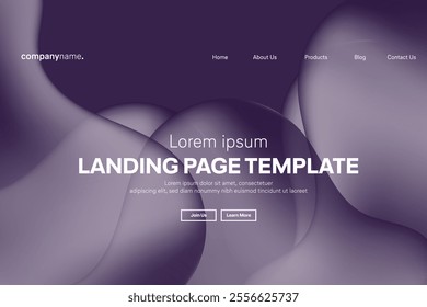 Abstract modern technology Landing page template, flowing line digital technology, smooth particle wave, big data techno design concept background wallpaper, Annual reports, flyer, poster, cover. EPS 