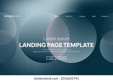 Abstract modern technology Landing page template, flowing line digital technology, smooth particle wave, big data techno design concept background wallpaper, Annual reports, flyer, poster, cover. EPS 