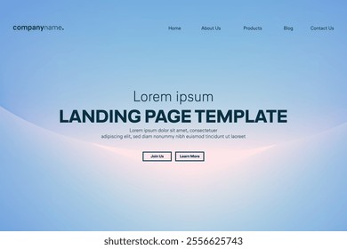 Abstract modern technology Landing page template, flowing line digital technology, smooth particle wave, big data techno design concept background wallpaper, Annual reports, flyer, poster, cover. EPS 