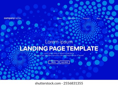 Abstract modern technology Landing page template, flowing line digital technology, smooth particle wave, big data techno design concept background wallpaper, Annual reports, flyer, poster, cover. EPS 