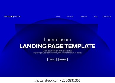 Abstract modern technology Landing page template, flowing line digital technology, smooth particle wave, big data techno design concept background wallpaper, Annual reports, flyer, poster, cover. EPS 