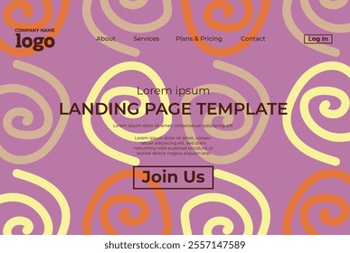 Abstract modern technology Landing page template, flowing line digital technology, smooth particle wave, big data techno design concept background wallpaper, Annual reports, flyer, poster, cover. EPS
