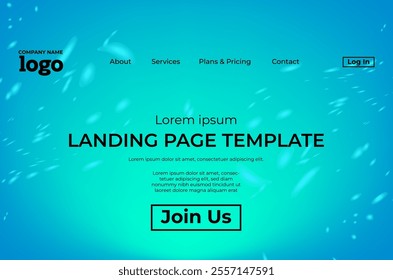 Abstract modern technology Landing page template, flowing line digital technology, smooth particle wave, big data techno design concept background wallpaper, Annual reports, flyer, poster, cover. EPS
