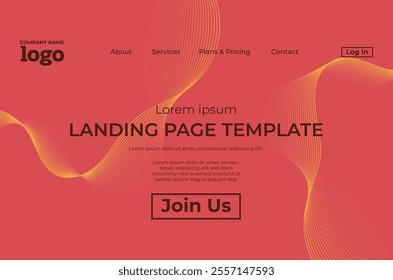 Abstract modern technology Landing page template, flowing line digital technology, smooth particle wave, big data techno design concept background wallpaper, Annual reports, flyer, poster, cover. EPS
