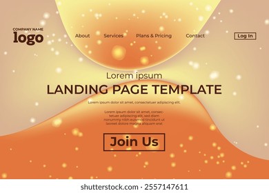 Abstract modern technology Landing page template, flowing line digital technology, smooth particle wave, big data techno design concept background wallpaper, Annual reports, flyer, poster, cover. EPS
