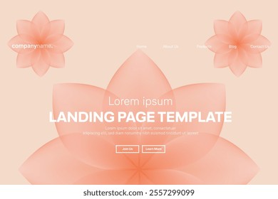 Abstract modern technology Landing page template, flowing line digital technology, smooth particle wave, big data techno design concept background wallpaper, Annual reports, flyer, poster, cover. EPS 