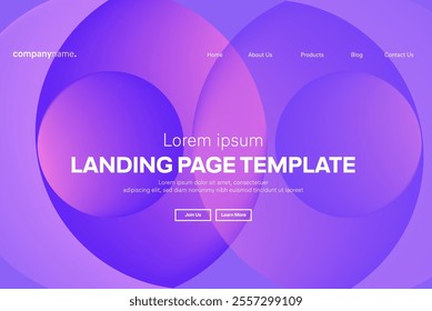 Abstract modern technology Landing page template, flowing line digital technology, smooth particle wave, big data techno design concept background wallpaper, Annual reports, flyer, poster, cover. EPS 