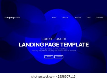 Abstract modern technology Landing page template, flowing line digital technology, smooth particle wave, big data techno design concept background wallpaper, Annual reports, flyer, poster, cover. EPS 