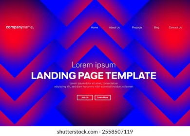 Abstract modern technology Landing page template, flowing line digital technology, smooth particle wave, big data techno design concept background wallpaper, Annual reports, flyer, poster, cover. EPS 