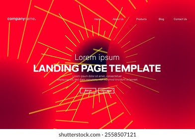 Abstract modern technology Landing page template, flowing line digital technology, smooth particle wave, big data techno design concept background wallpaper, Annual reports, flyer, poster, cover. EPS 