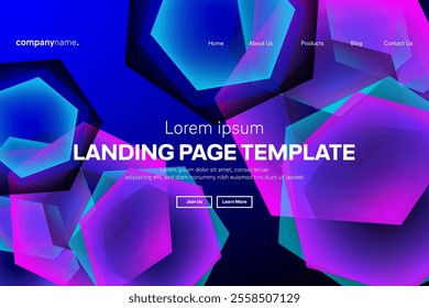 Abstract modern technology Landing page template, flowing line digital technology, smooth particle wave, big data techno design concept background wallpaper, Annual reports, flyer, poster, cover. EPS 