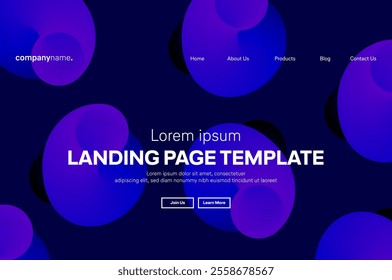 Abstract modern technology Landing page template, flowing line digital technology, smooth particle wave, big data techno design concept background wallpaper, Annual reports, flyer, poster, cover. EPS 