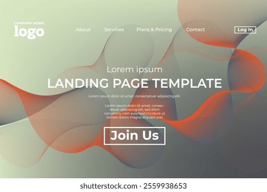 Abstract modern technology Landing page template, flowing line digital technology, smooth particle wave, big data techno design concept background wallpaper, Annual reports, flyer, poster, cover. EPS