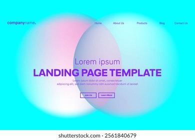 Abstract modern technology Landing page template, flowing line digital technology, smooth particle wave, big data techno design concept background wallpaper, Annual reports, flyer, poster, cover. EPS