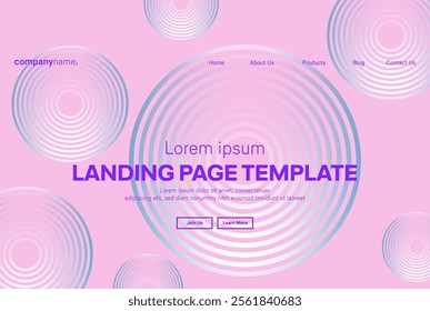 Abstract modern technology Landing page template, flowing line digital technology, smooth particle wave, big data techno design concept background wallpaper, Annual reports, flyer, poster, cover. EPS