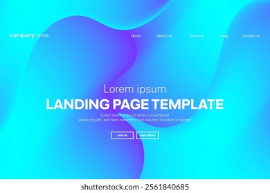 Abstract modern technology Landing page template, flowing line digital technology, smooth particle wave, big data techno design concept background wallpaper, Annual reports, flyer, poster, cover. EPS