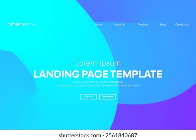 Abstract modern technology Landing page template, flowing line digital technology, smooth particle wave, big data techno design concept background wallpaper, Annual reports, flyer, poster, cover. EPS