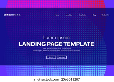 Abstract modern technology Landing page template, flowing line digital technology, smooth particle wave, big data techno design concept background wallpaper, Annual reports, flyer, poster, cover. EPS