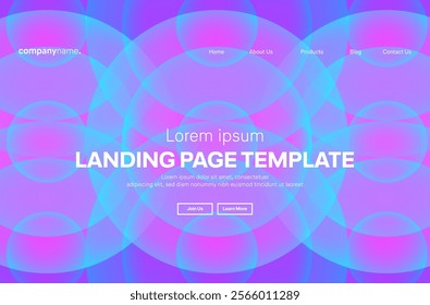 Abstract modern technology Landing page template, flowing line digital technology, smooth particle wave, big data techno design concept background wallpaper, Annual reports, flyer, poster, cover. EPS