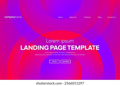 Abstract modern technology Landing page template, flowing line digital technology, smooth particle wave, big data techno design concept background wallpaper, Annual reports, flyer, poster, cover. EPS