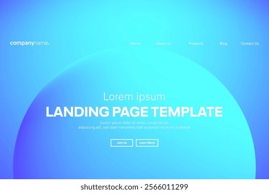 Abstract modern technology Landing page template, flowing line digital technology, smooth particle wave, big data techno design concept background wallpaper, Annual reports, flyer, poster, cover. EPS