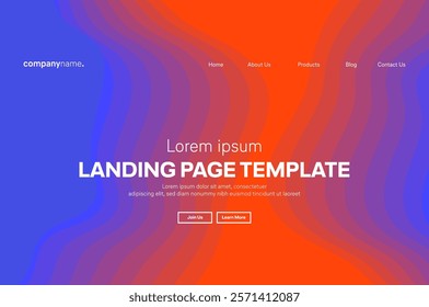 Abstract modern technology Landing page template, flowing line digital technology, smooth particle wave, big data techno design concept background wallpaper, Annual reports, flyer, poster, cover. EPS