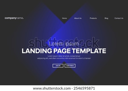 Abstract modern technology Landing page template, flowing line digital technology, smooth particle wave, big data techno design concept background wallpaper, Annual reports, flyer, poster, cover. EPS