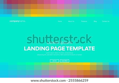 Abstract modern technology Landing page template, flowing line digital technology, smooth particle wave, big data techno design concept background wallpaper, Annual reports, flyer, poster, cover. EPS 