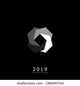 abstract modern technology logo. black and white hexagons symbol gradient design concept