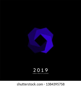 abstract modern technology logo. blue hexagons symbol gradient design concept