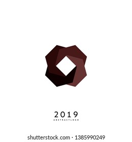 abstract modern technology logo. brown hexagons symbol gradient design concept