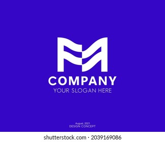 Abstract modern technology logo design with leter M for business, symbol and icon. Vector