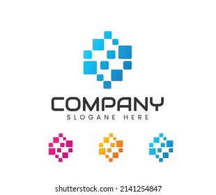 Abstract modern technology logo design