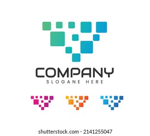 Abstract modern technology logo design