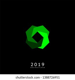abstract modern technology logo. green hexagons symbol gradient icon symbol design concept