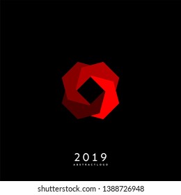 abstract modern technology logo. red hexagons symbol gradient icon symbol design concept