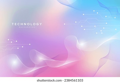 Abstract modern technology particles lines mesh background. Vector template for brochure or cover background.