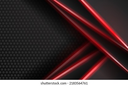Abstract modern technology red neon background vector